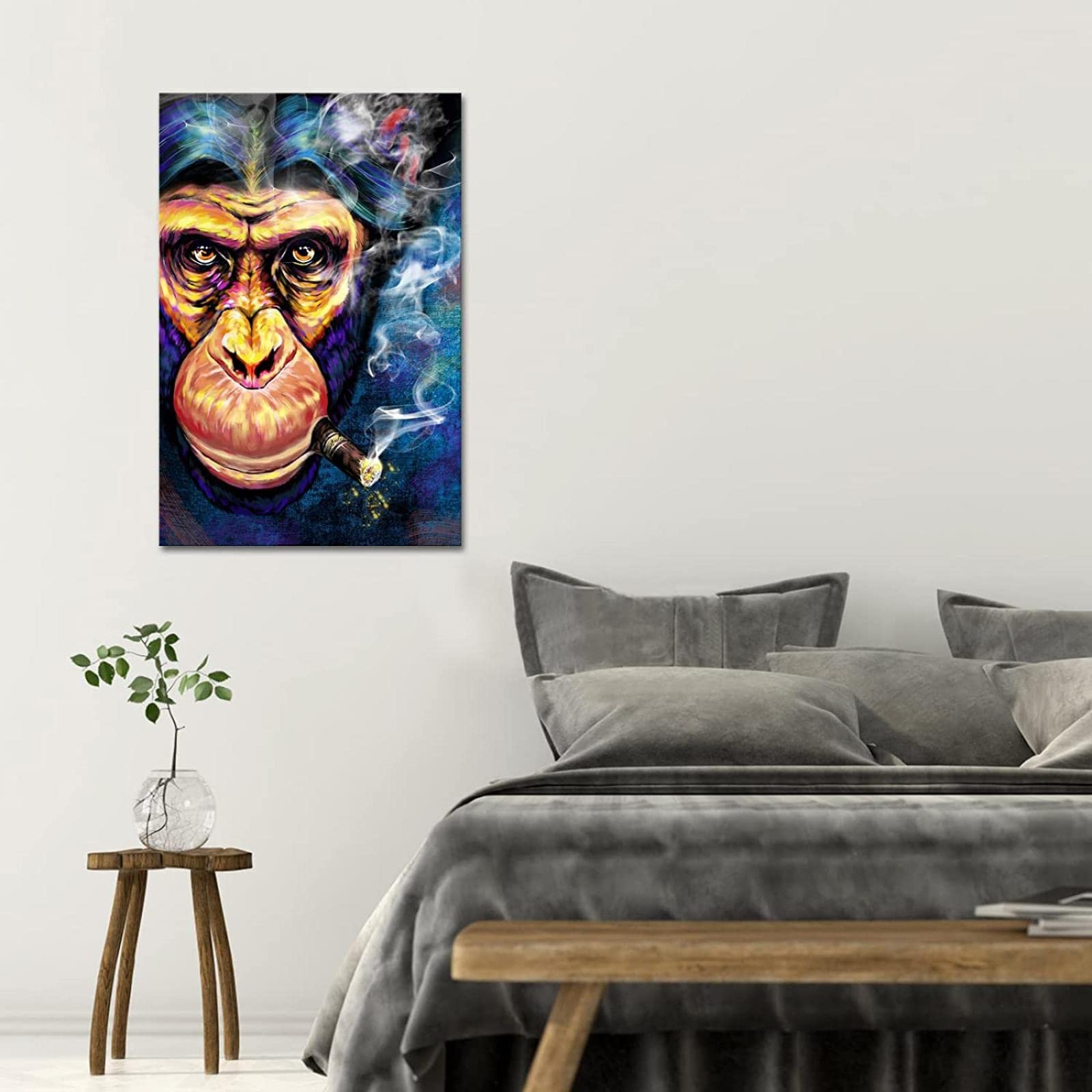 Amazon.co.jp: カラフルなゴリラ猿の動物の絵壁アートジークレー